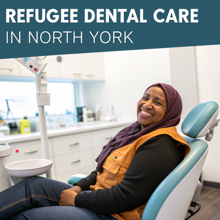 Immigrant woman happy to receive dental services