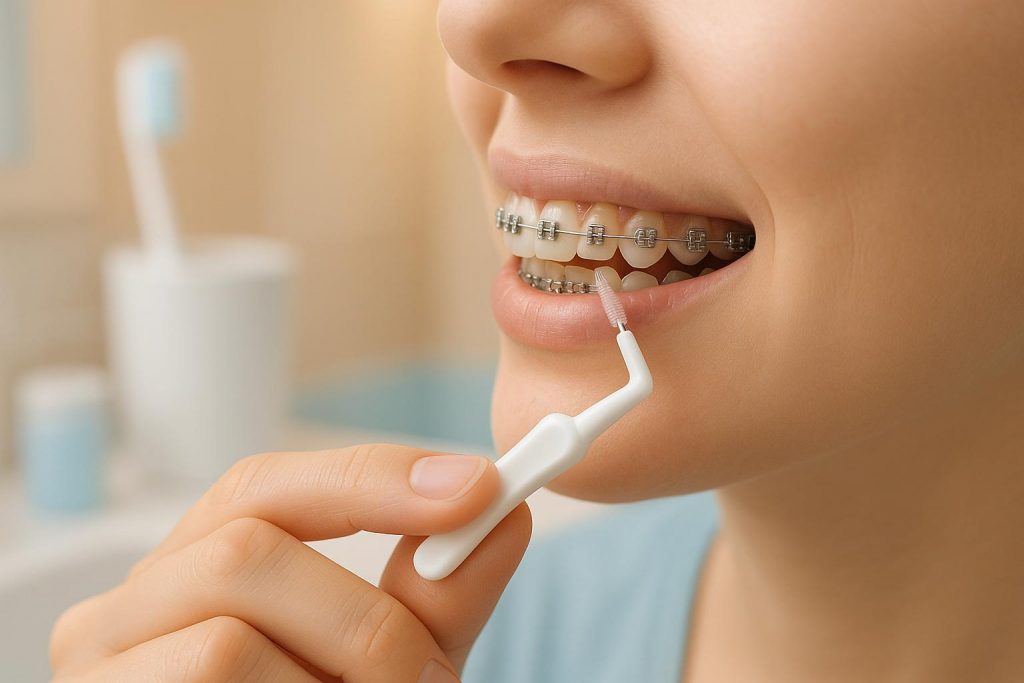 common mistakes when wearing braces: not brushing properly